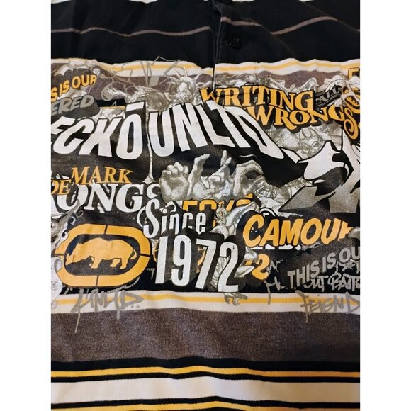 Vintage Ecko Unltd Graffiti Polo Shirt Men's XL - Picture 6 of 9